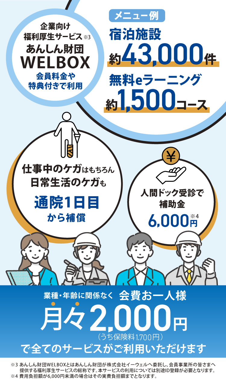 加入をご検討の方 | 中小企業保険なら月々2000円のあんしん財団へ